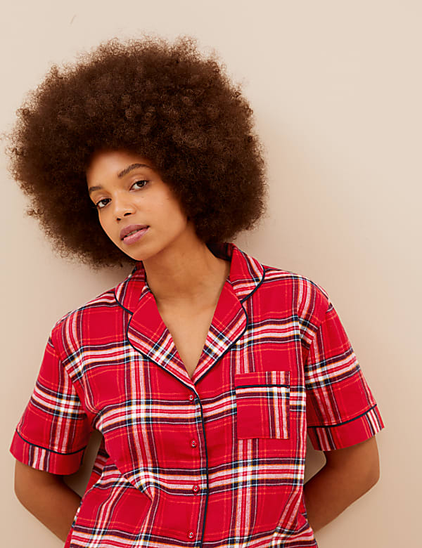Women's Checked Family Short Pyjama Set