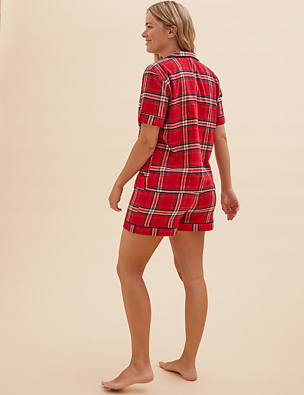 Women's Checked Family Short Pyjama Set