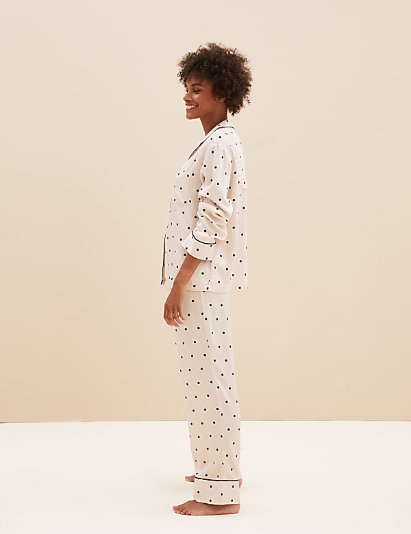 2 Pack Pure Viscose Polka Dot Regular Fit Pyjama Set
