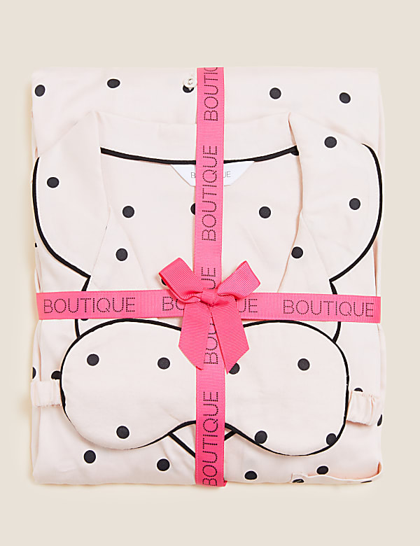 2 Pack Pure Viscose Polka Dot Regular Fit Pyjama Set
