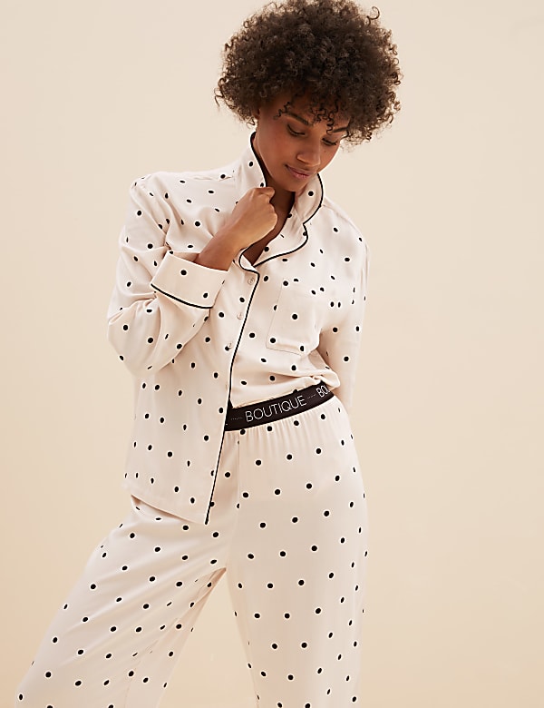 2 Pack Pure Viscose Polka Dot Regular Fit Pyjama Set