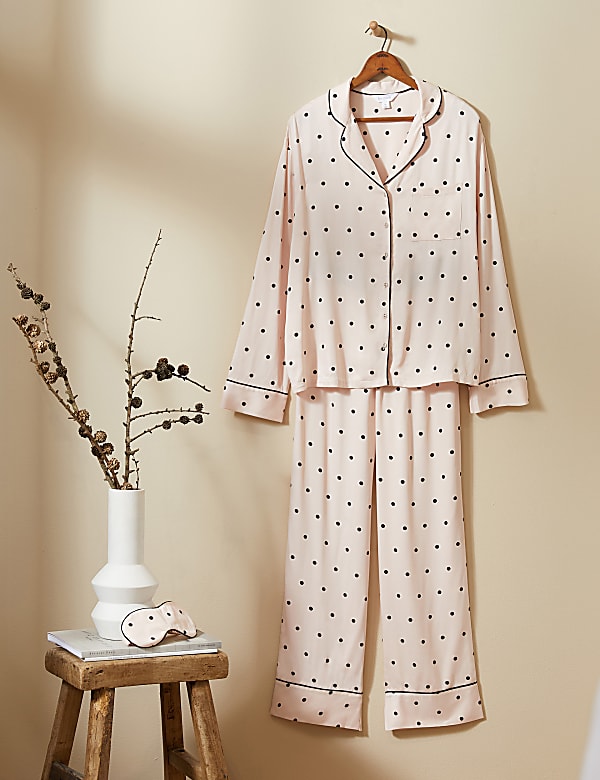 2 Pack Pure Viscose Polka Dot Regular Fit Pyjama Set