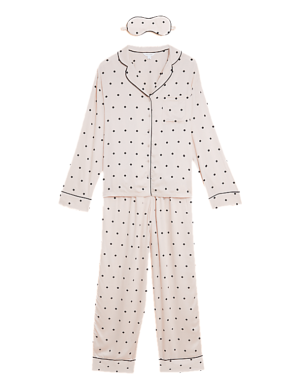 2 Pack Pure Viscose Polka Dot Regular Fit Pyjama Set
