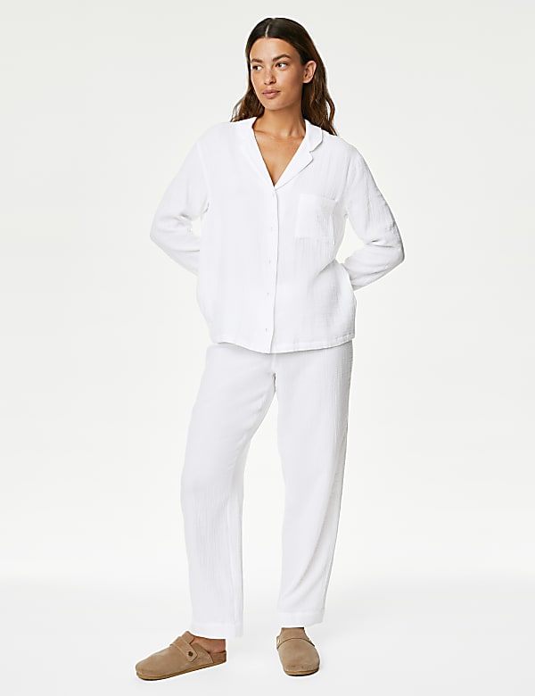 Pure Cotton Revere Collar Pyjama Set
