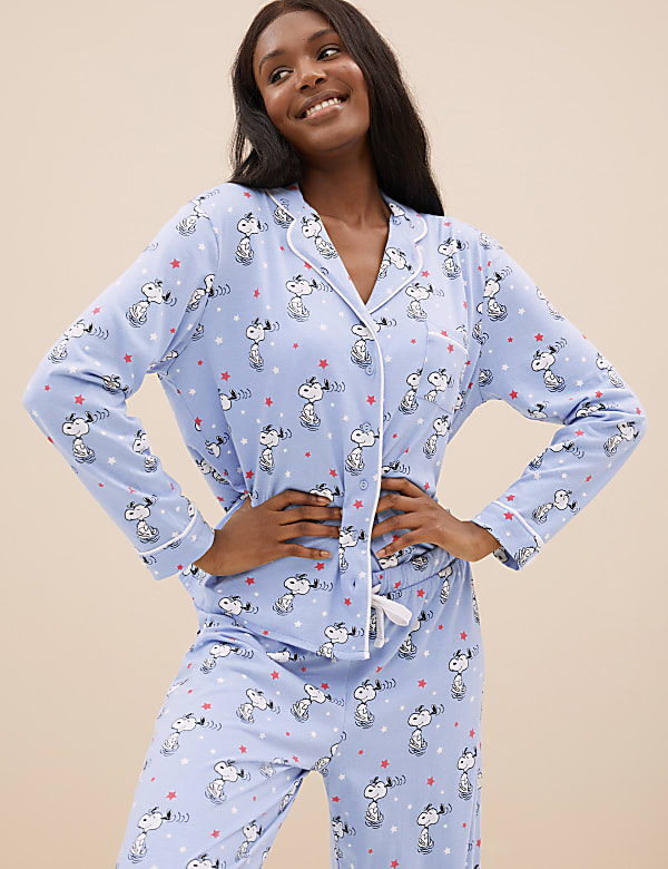 Buy Snoopy Cotton Rich Pyjama Set at Marks Spencer