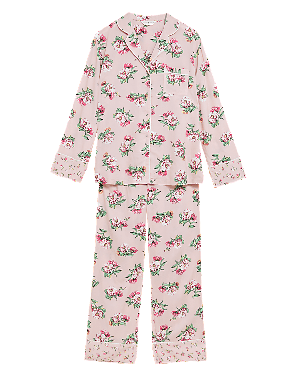 Woven Viscose Floral Revere Pyjama Set