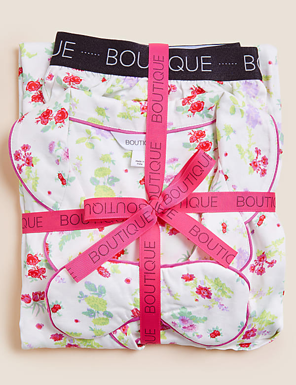 Floral Print Notched Lapel Sleepwear Top