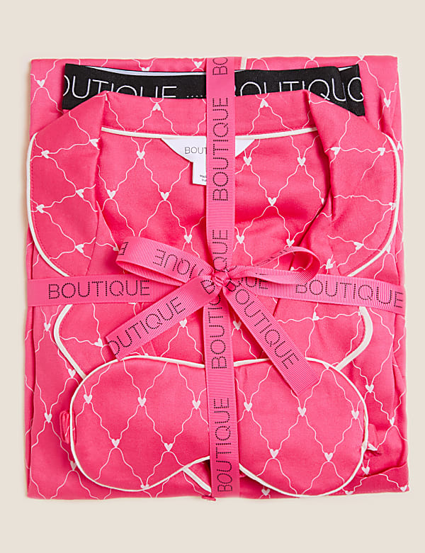 Heart Shortie Set With Eye Mask