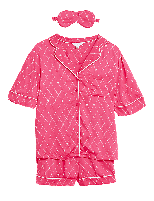 Heart Shortie Set With Eye Mask