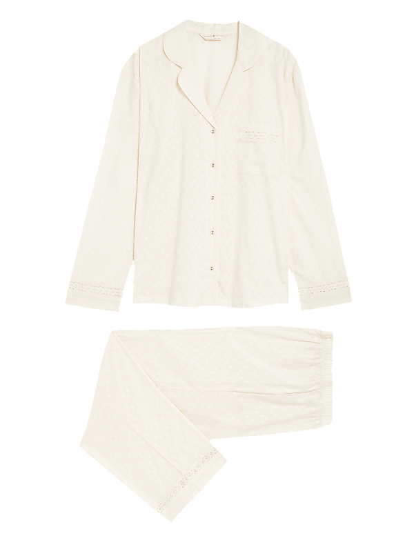 Pure Cotton Lace Trim Pyjama Set