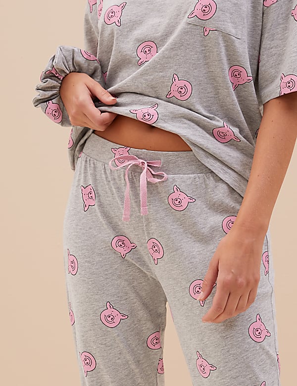 Buy Cotton Rich Percy Pig Pyjama Set at Marks Spencer