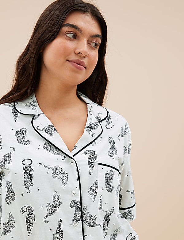 Pure Cotton Tiger Print Shortie Set