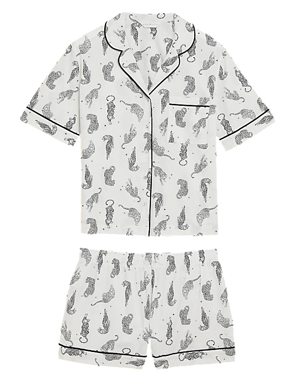 Pure Cotton Tiger Print Shortie Set
