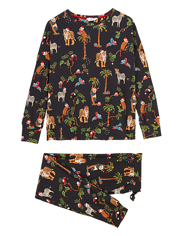 Women's Animal Print Family Christmas Pyjama Set
