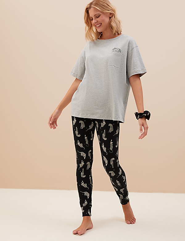 Cotton Rich Legging Set with Scrunchie