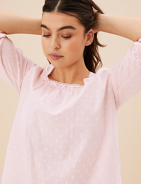 Pure Cotton Square Neck Pyjama Set
