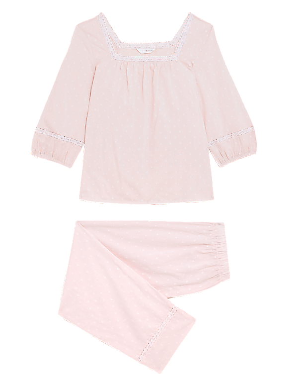 Pure Cotton Square Neck Pyjama Set