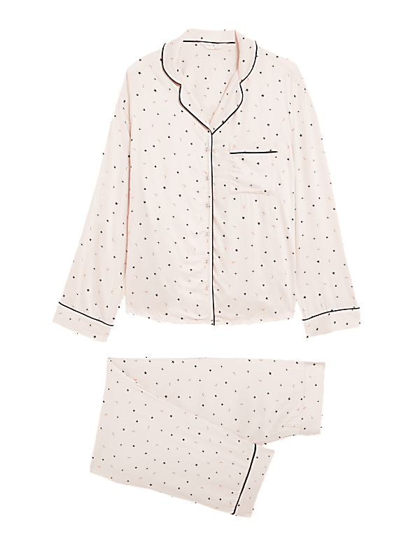 Star Print Revere Collar Pyjama Set