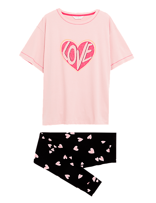 Cotton Rich Love Slogan Pyjama Set