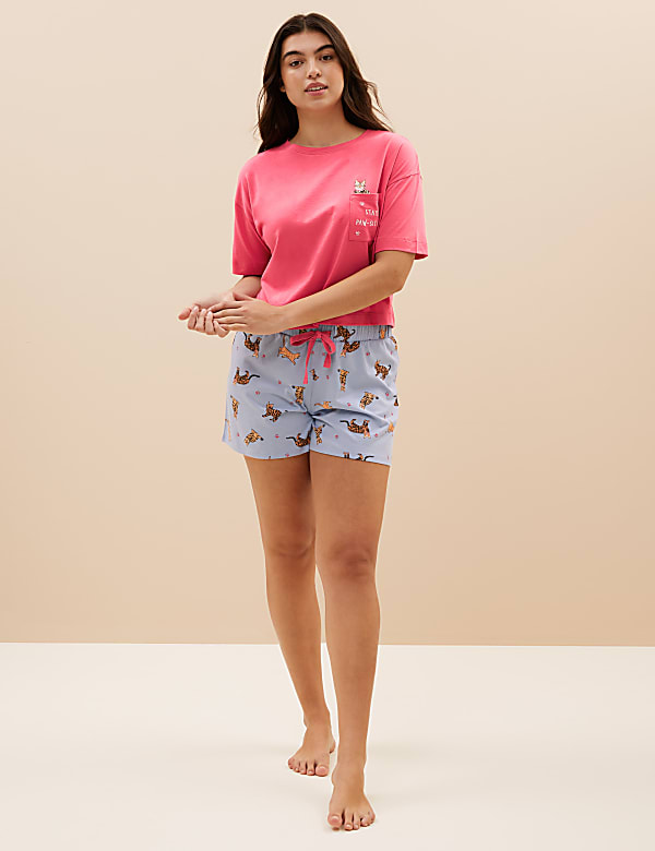 Cotton Rich Cat Shortie Set