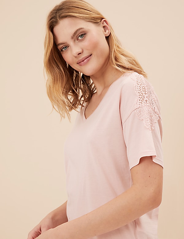 Cotton Modal Lace Pyjama Set