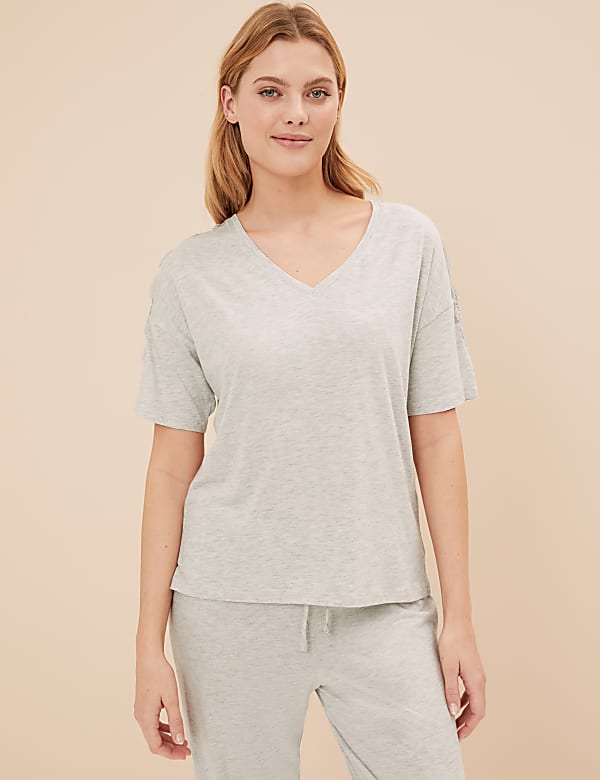 Cotton Modal Lace Pyjama Set