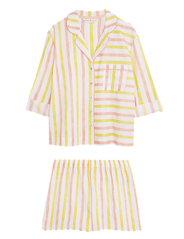 Pure Cotton Striped Shortie Set