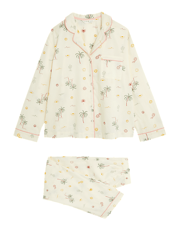Pure Cotton Palm Print Pyjama Set