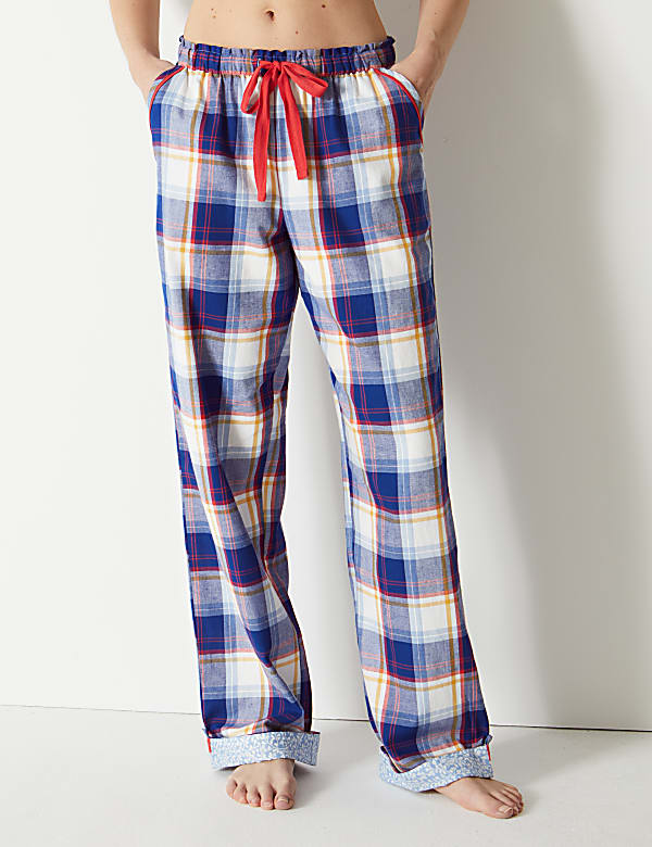 Pure Cotton Checked Pyjama Bottoms