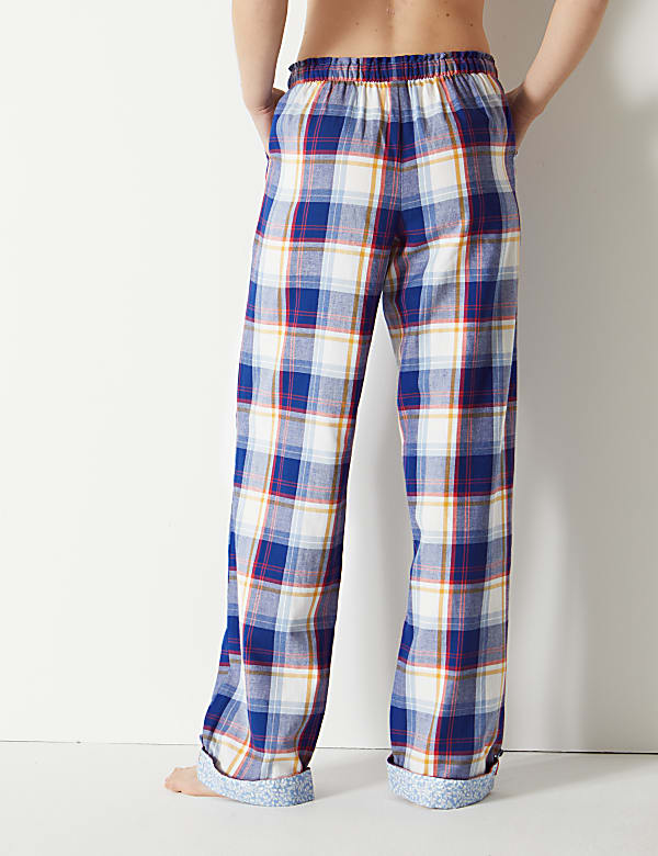Pure Cotton Checked Pyjama Bottoms