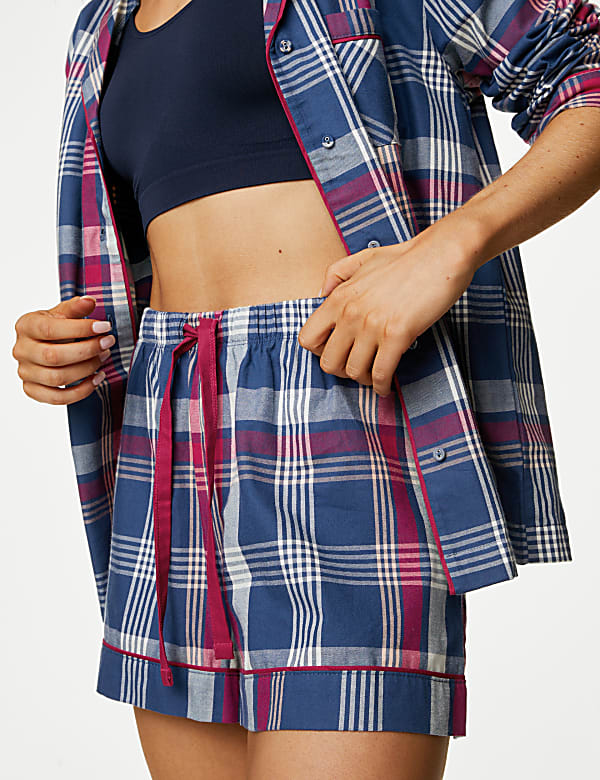 Pure Cotton Checked Shortie Set