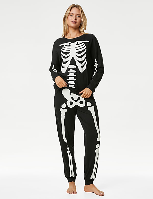 Women's Pure Cotton Skeleton Pyjama Set