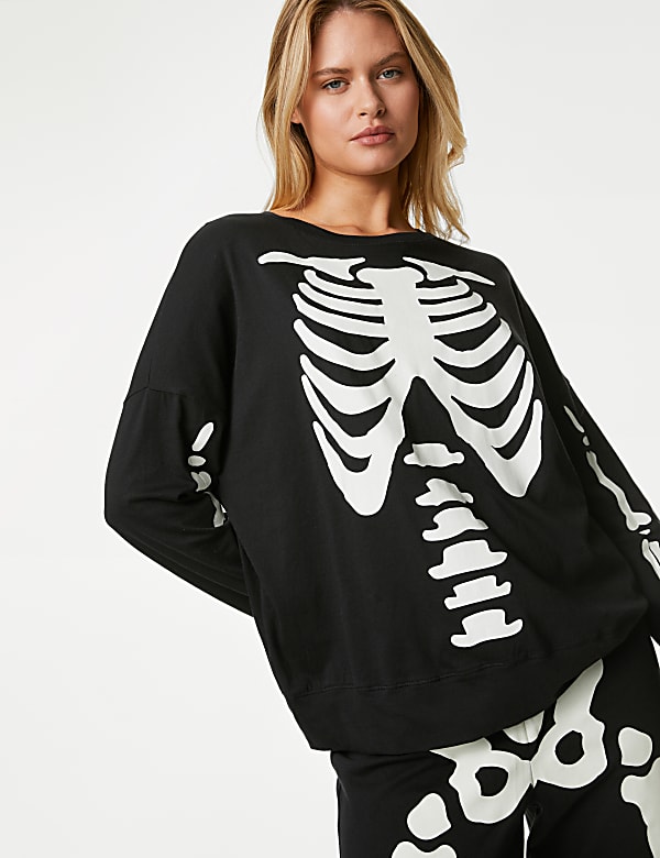 Women's Pure Cotton Skeleton Pyjama Set