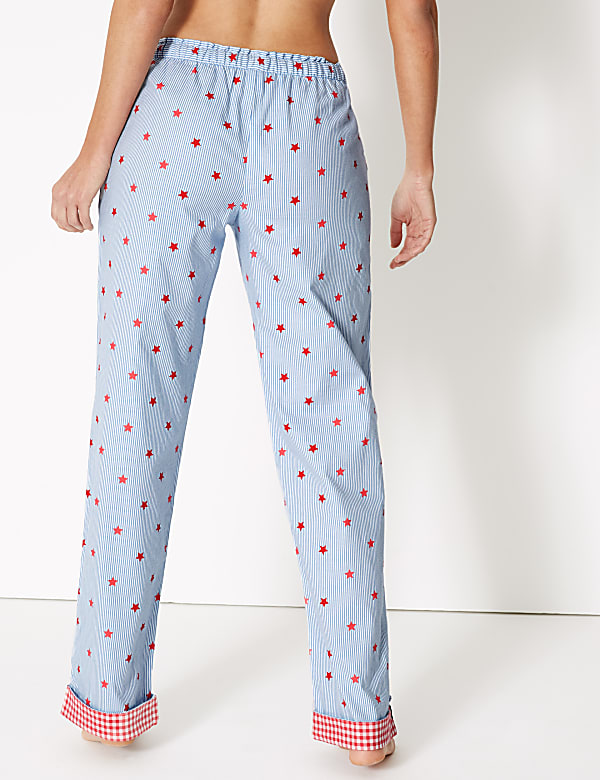 Pure Cotton Star Drawstring Pyjama Bottoms