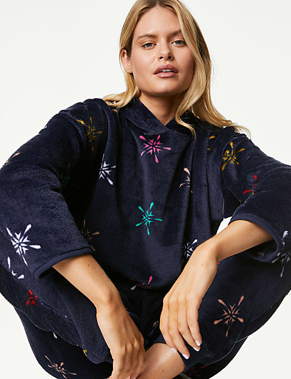 Fleece Star Print Lounge Set INDIGO Pyjamas M S JO