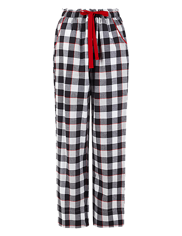 Pure Cotton Checked Pyjama Bottoms