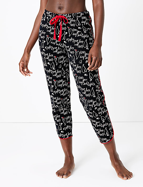 Pure Cotton Slogan Pyjama Bottoms