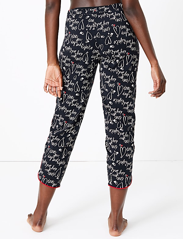 Pure Cotton Slogan Pyjama Bottoms