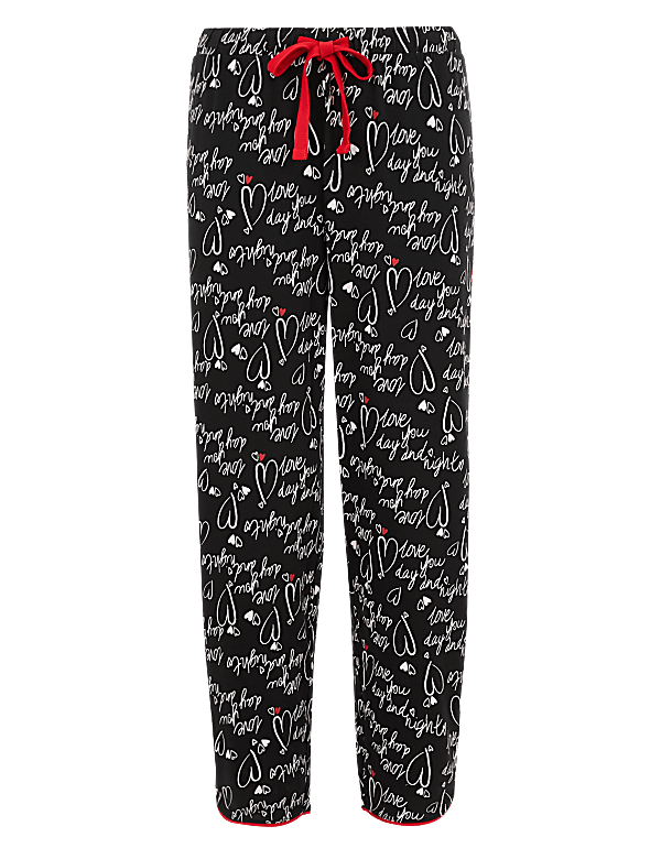 Pure Cotton Slogan Pyjama Bottoms
