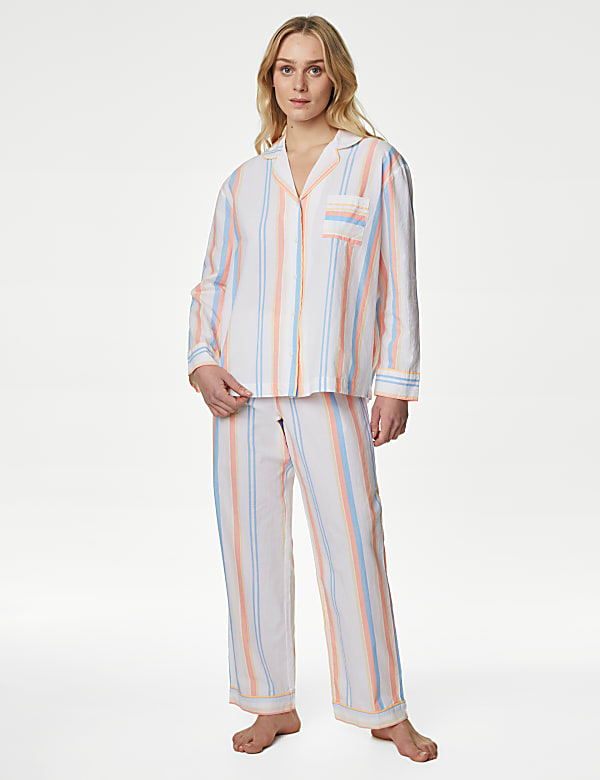 Buy Pure Cotton Striped Pyjama Set at Marks Spencer