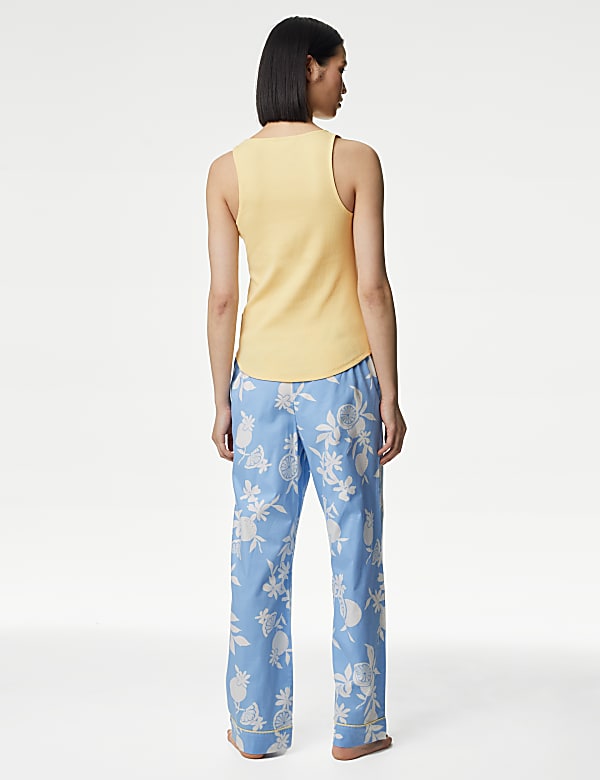 Cotton Rich Ribbed Printed Pyjama Set
