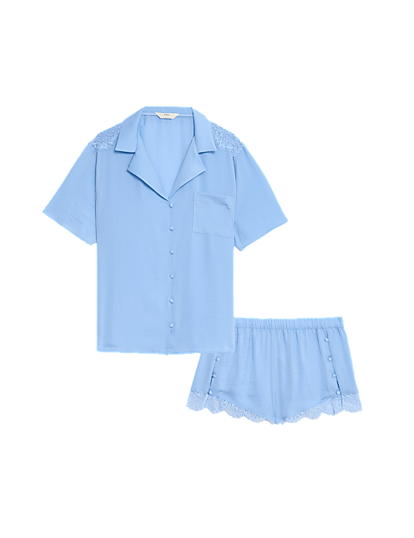 Dream Satin™ Lace Trim Shortie Set