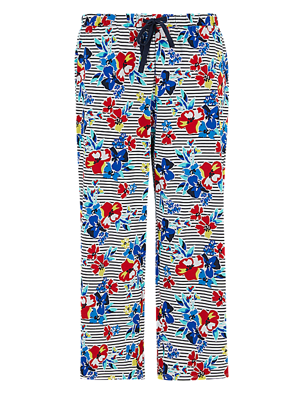 Cotton Floral Print Cropped Pyjama Bottoms