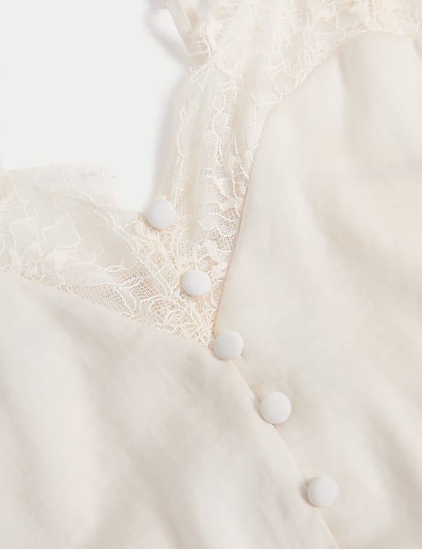 Dream Satin&trade; Lace Trim Pyjama Set