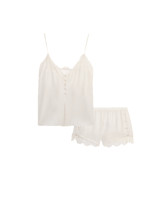 Dream Satin&trade; Lace Trim Pyjama Set