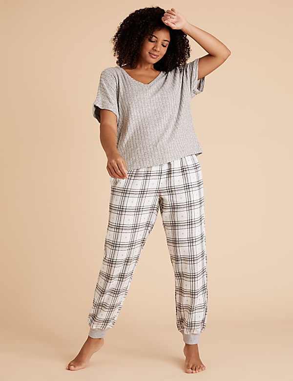 Pure Cotton Checked Pyjama Bottoms