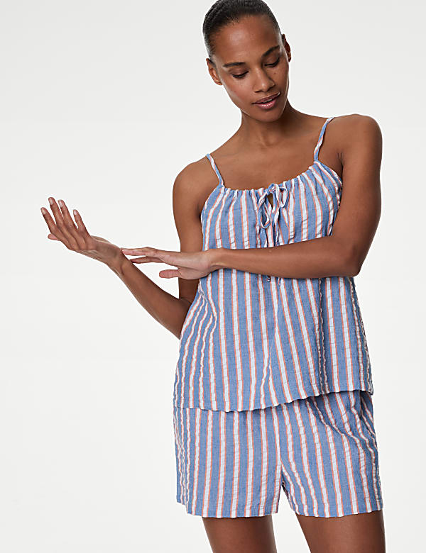 Pure Cotton Striped Shortie Set - LT