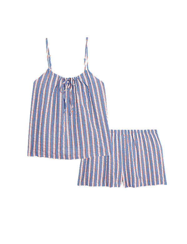 Pure Cotton Striped Shortie Set