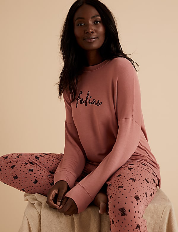 Flexifit™ Lounge Cat Print Cuff Jogger
