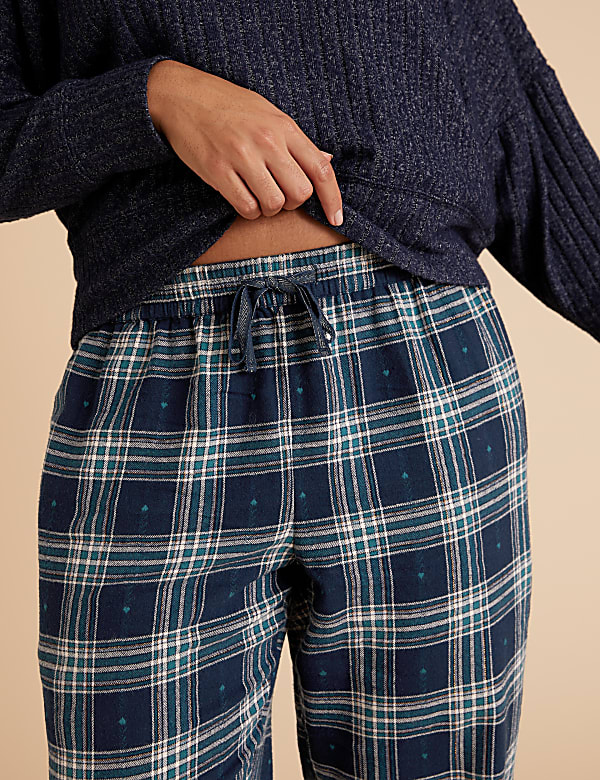Cotton Checked Pyjama Bottoms